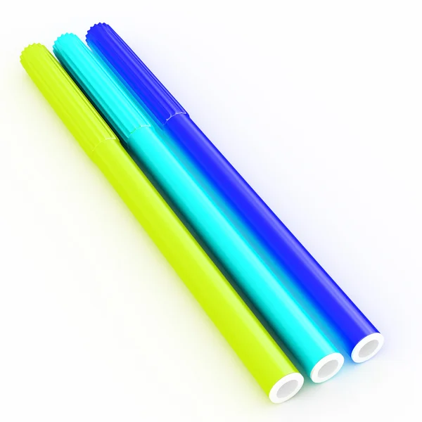 Bright markers on white — Stock Photo, Image