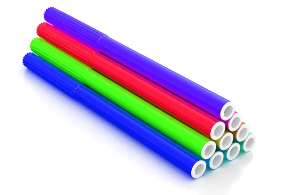 Bright markers on white — Stock Photo, Image