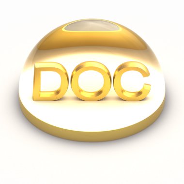 3D Style file format icon - DOC clipart