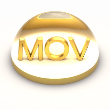 3D Style file format icon - MOV clipart