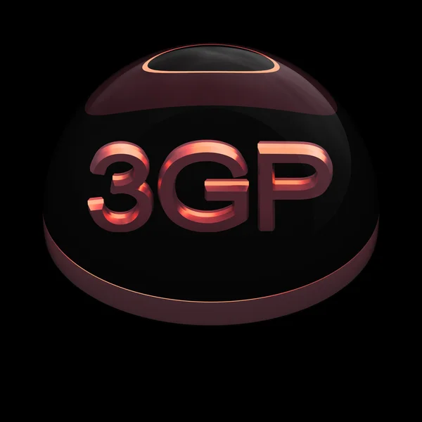 Icono de formato de archivo 3D Style - 3GP — Foto de Stock
