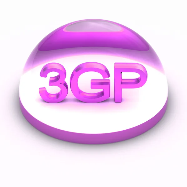 Ícone de formato de arquivo de estilo 3D - 3GP — Fotografia de Stock