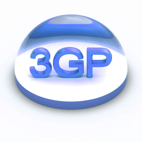 3D styl pliku formatu ikona - 3gp — Zdjęcie stockowe