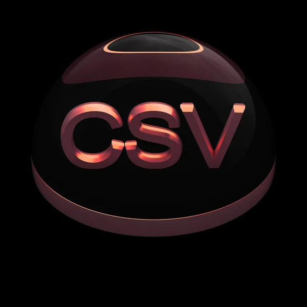 3D Style file format icon - CSV — Stock Photo, Image