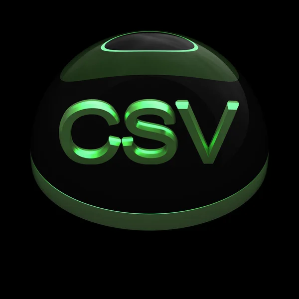 Ícone de formato de arquivo de estilo 3D - CSV — Fotografia de Stock