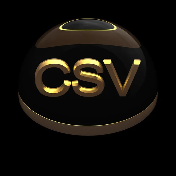 Symbol für das Dateiformat im 3D-Stil - csv — Stockfoto