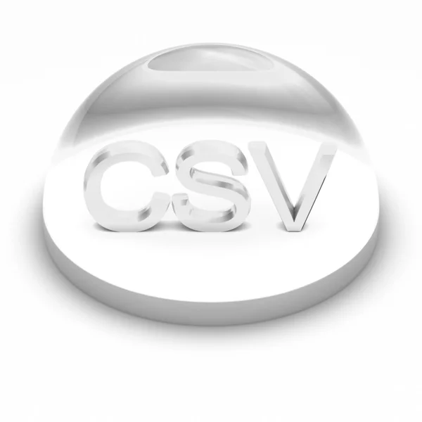 Symbol für das Dateiformat im 3D-Stil - csv — Stockfoto