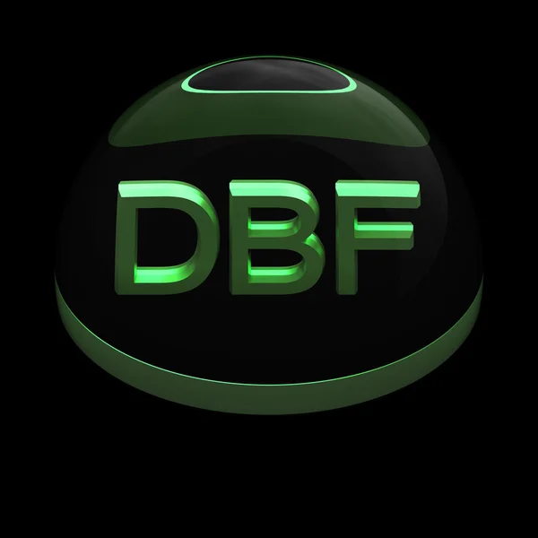 Ícone de formato de arquivo de estilo 3D - DBF — Fotografia de Stock