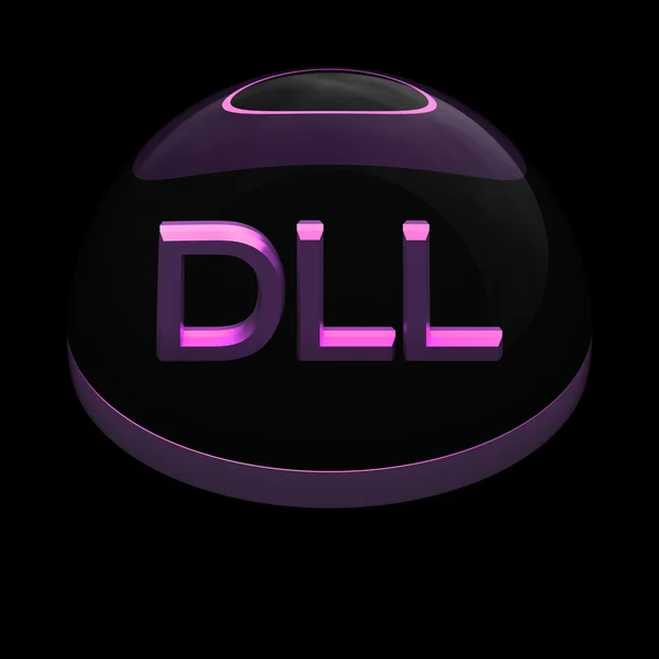 Icono de formato de archivo 3D Style - DLL —  Fotos de Stock