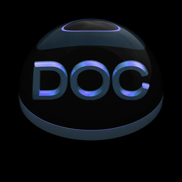Ícone de formato de arquivo 3D Style - DOC — Fotografia de Stock