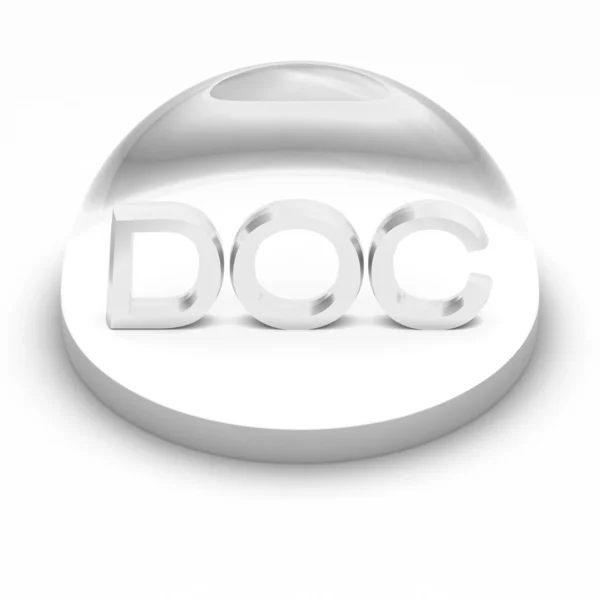 Ícone de formato de arquivo 3D Style - DOC — Fotografia de Stock