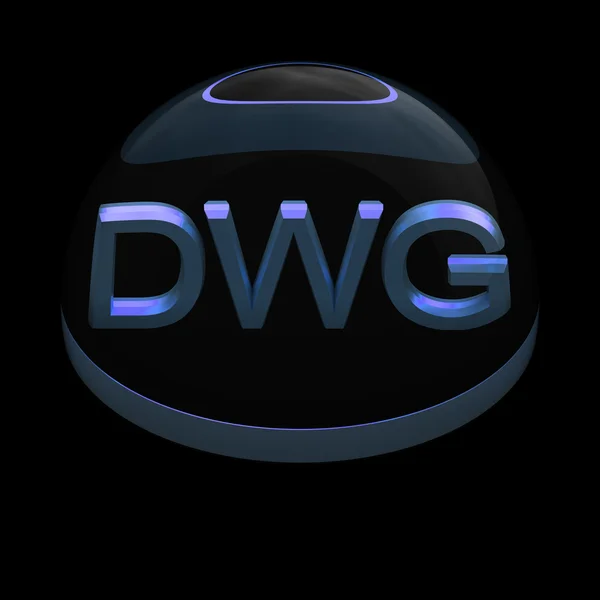 Symbol für das Dateiformat im 3D-Stil - dwg — Stockfoto