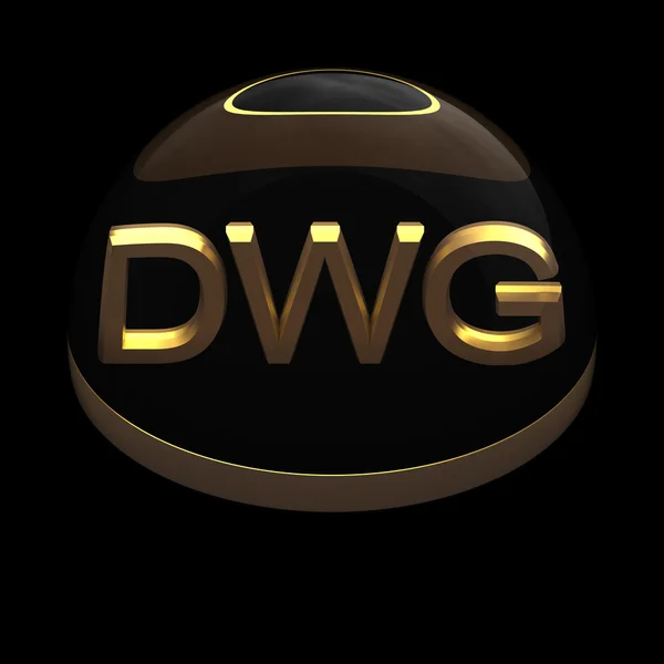 Ícone de formato de arquivo de estilo 3D - DWG — Fotografia de Stock