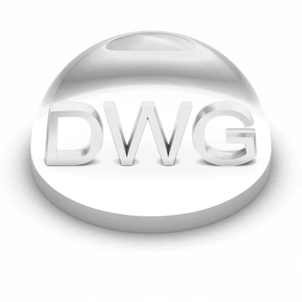 Symbol für das Dateiformat im 3D-Stil - dwg — Stockfoto