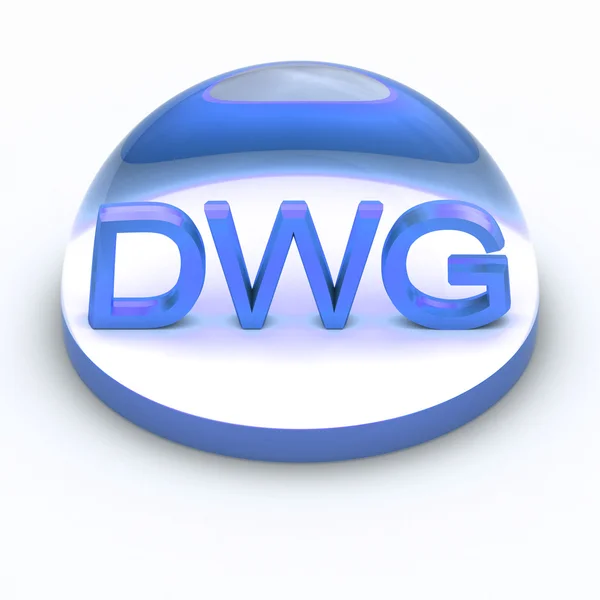 Ícone de formato de arquivo de estilo 3D - DWG — Fotografia de Stock