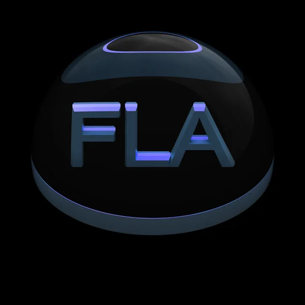 Ícone de formato de arquivo de estilo 3D - FLA — Fotografia de Stock