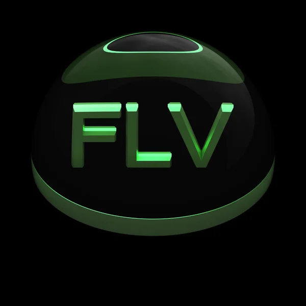 3D-Stil-Dateiformat-Symbol - flv — Stockfoto