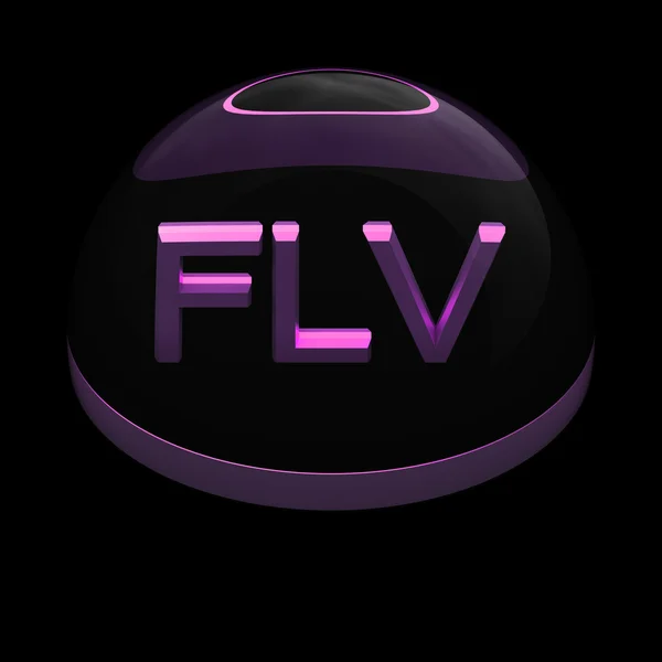 Ícone de formato de arquivo de estilo 3D - FLV — Fotografia de Stock