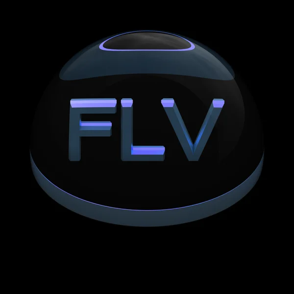 3D-stil fil format ikonen - flv — Stockfoto