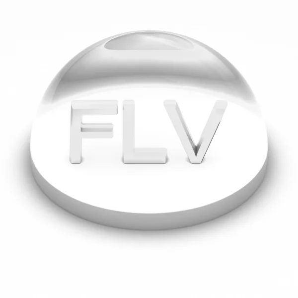 3D பாணி கோப்பு வடிவம் ஐகான் FLV — ஸ்டாக் புகைப்படம்