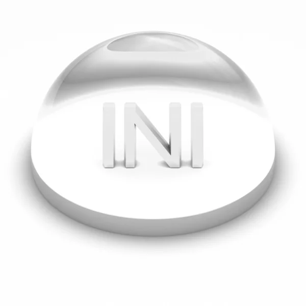 Symbol für das Dateiformat im 3D-Stil - ini — Stockfoto