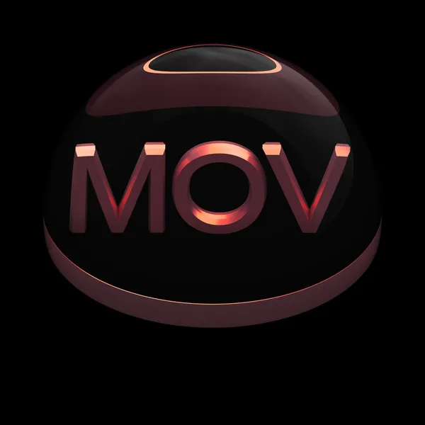 Ícone de formato de arquivo de estilo 3D - MOV — Fotografia de Stock