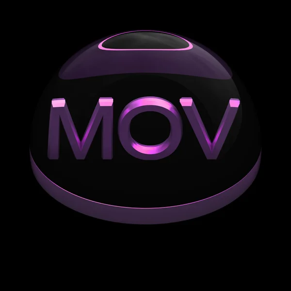 Icono de formato de archivo de estilo 3D - mov — Stockfoto