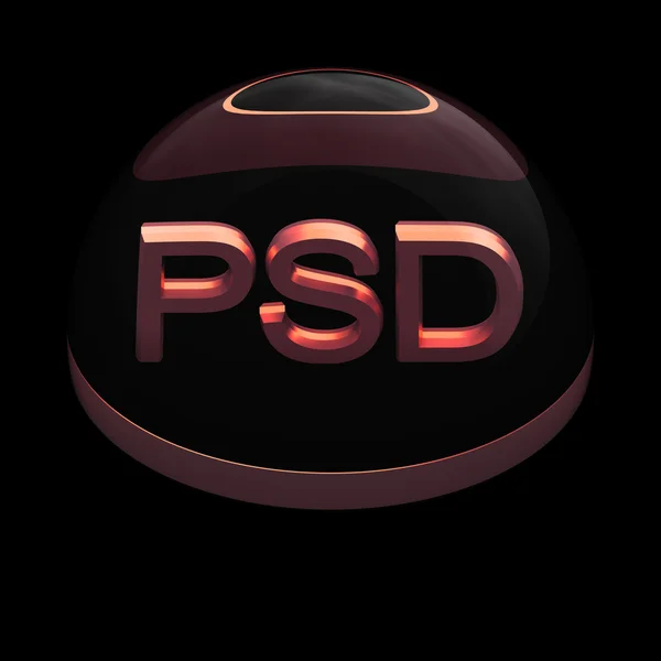 Ícone de formato de arquivo de estilo 3D - PSD — Fotografia de Stock