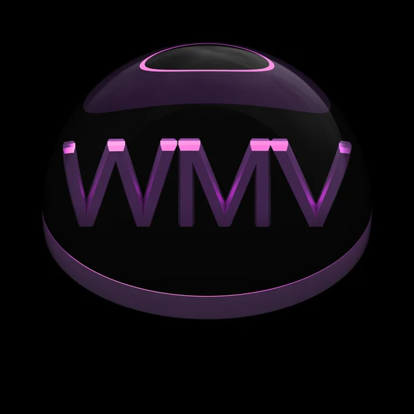 Ícone de formato de arquivo de estilo 3D - WMV — Fotografia de Stock