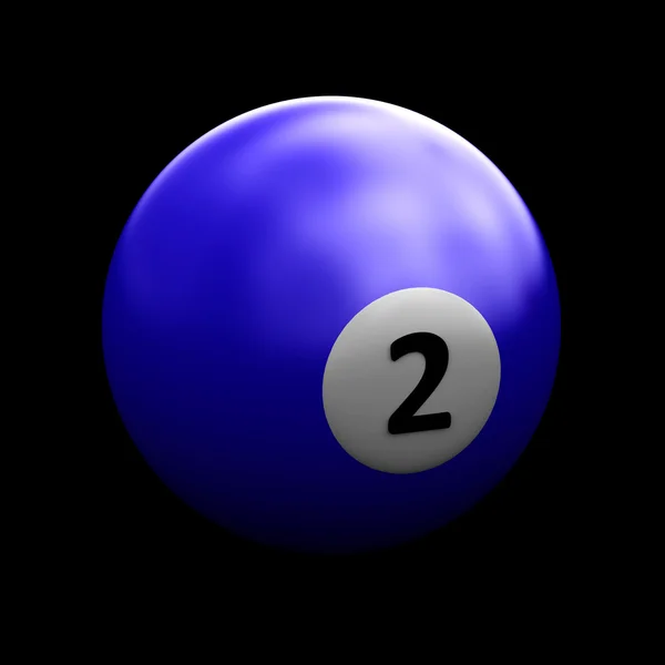 Colorful pool ball over black — Stock Photo, Image