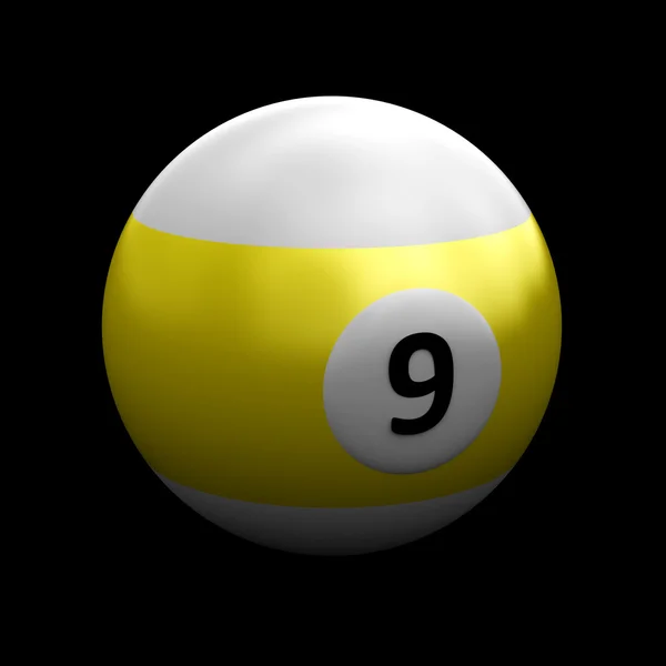 Colorful pool ball over black — Stock Photo, Image