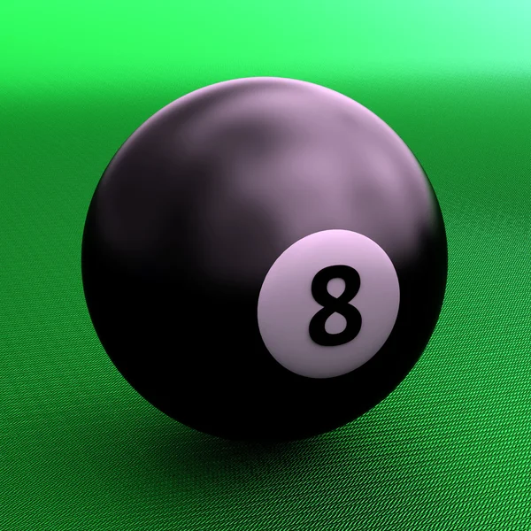 Colorful pool ball over green