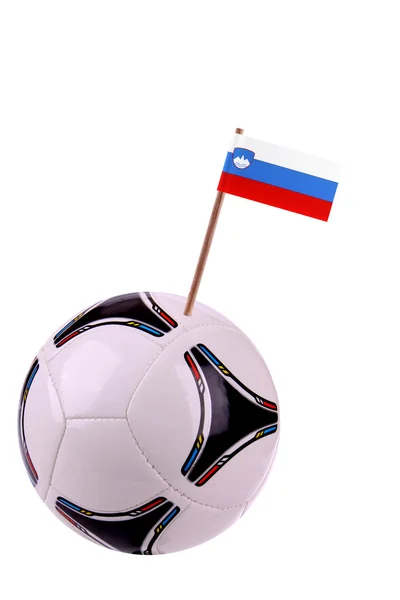 Skórzany lub piłki nożnej w Słowenii — Zdjęcie stockowe