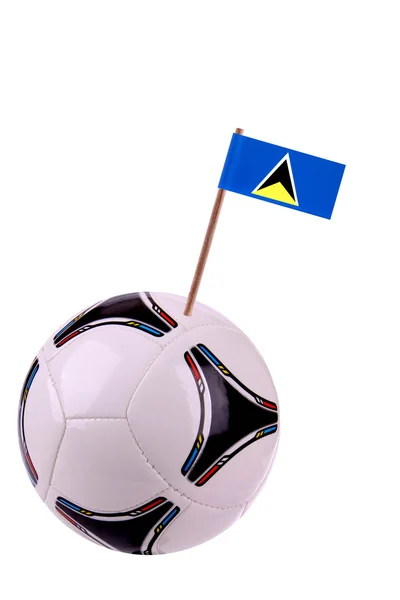Skórzany lub piłki nożnej w posiedzeń st.lucia — Zdjęcie stockowe