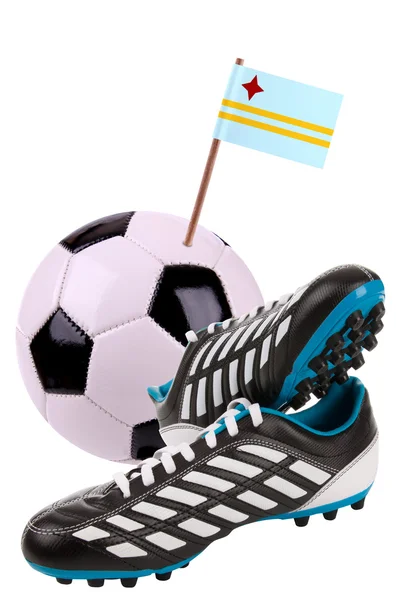 Pallone da calcio o da calcio con bandiera nazionale — Foto Stock