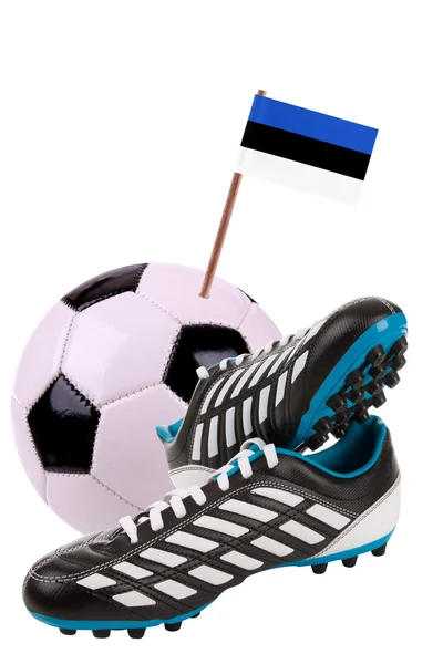 Ballon de football ou football avec un drapeau national — Photo