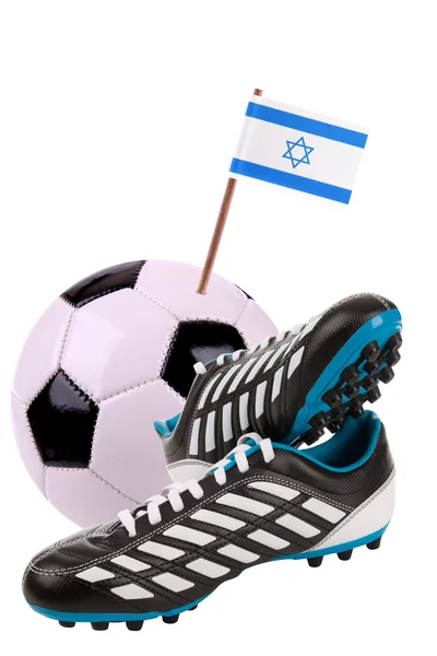 Bola sepak bola atau sepak bola dengan bendera nasional — Stok Foto