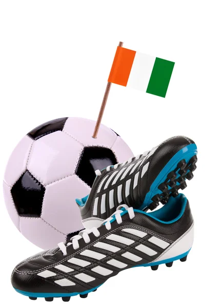 Bola de futebol ou futebol com bandeira nacional — Fotografia de Stock