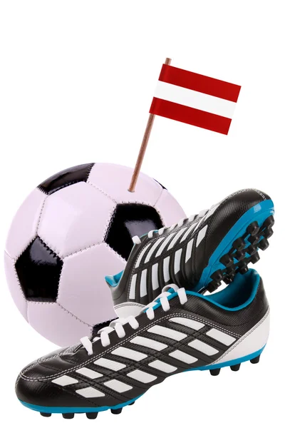 Футбольный мяч или футбол с государственным флагом — стоковое фото