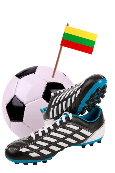 Futball-labda vagy egy nemzeti zászló labdarúgás — Stock Fotó