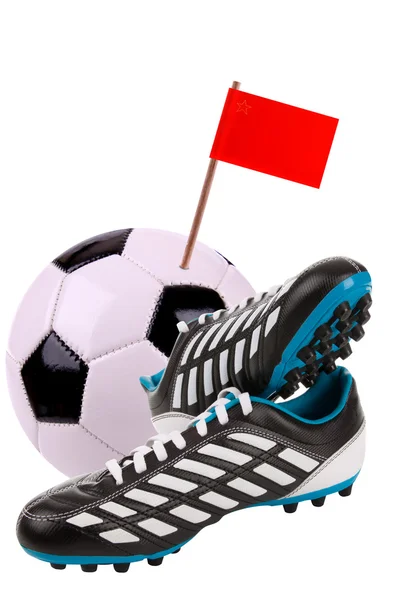 Balón de fútbol o fútbol con bandera nacional — Foto de Stock