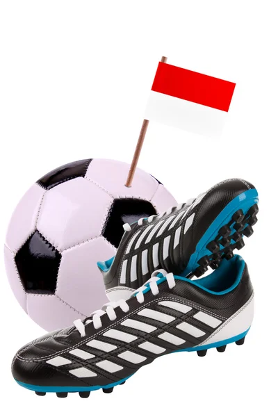 Ballon de football ou football avec un drapeau national — Photo