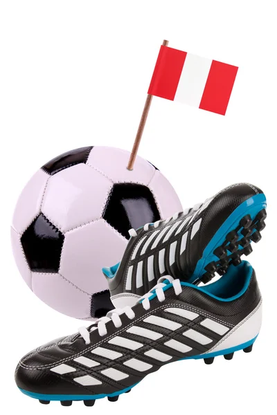 Fotbalový míč nebo fotbal s národní vlajkou — Stock fotografie