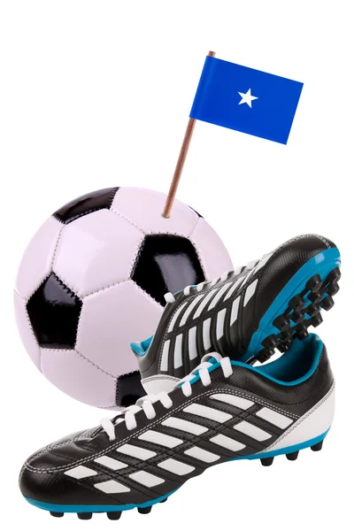 ฟุตบอลหรือฟุตบอลที่มีธงชาติ — ภาพถ่ายสต็อก