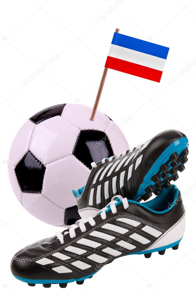 Soccer ball or football with a national flag