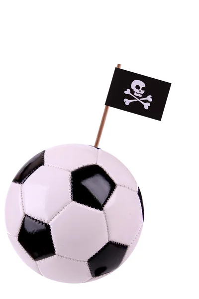 Soccerball eller fotboll som en pirat — Stockfoto