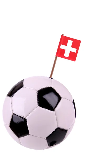 Soccerball nebo fotbalu ve Švýcarsku — Stock fotografie