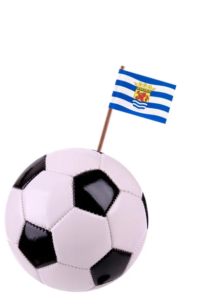 Soccerball of voetbal in zeeland — Stockfoto