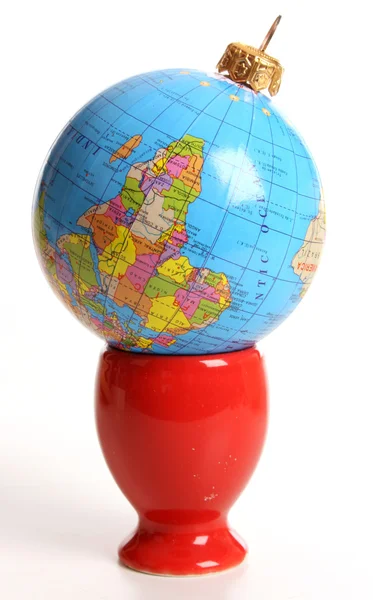 Globus im Eierbecher — Stockfoto