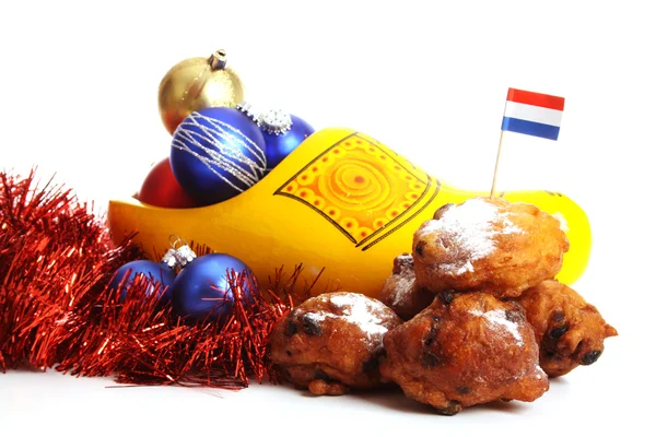 Donuts holandeses chamados Oliebollen — Fotografia de Stock